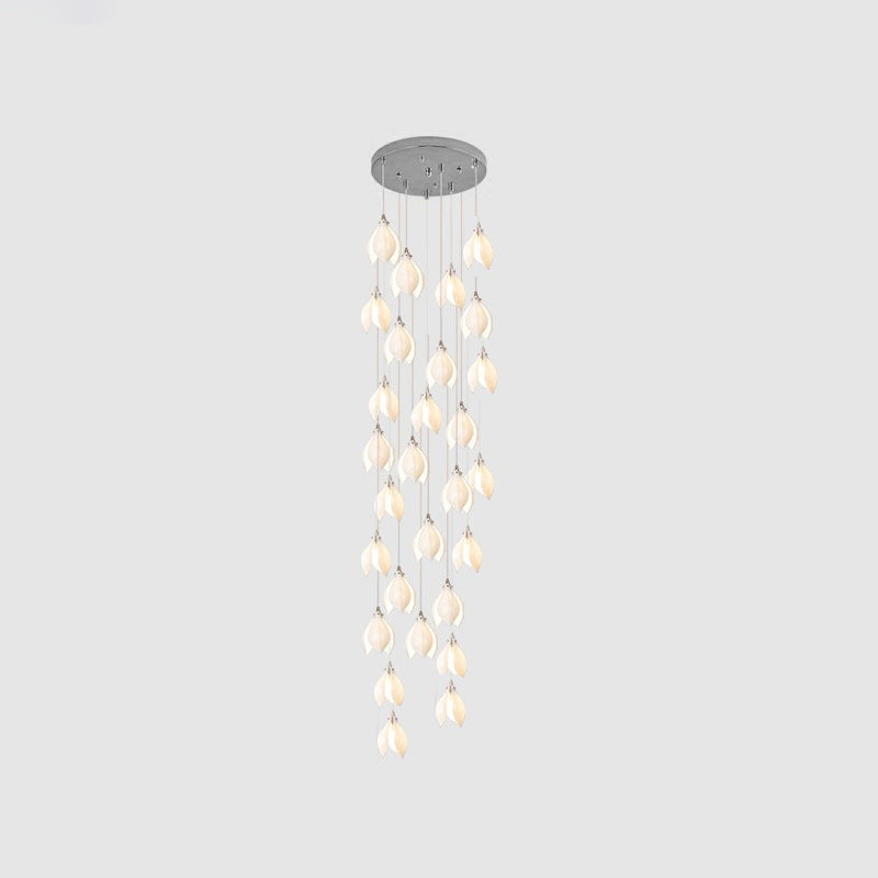 Galiel Suspension Lampe Céramique Florale Blanche