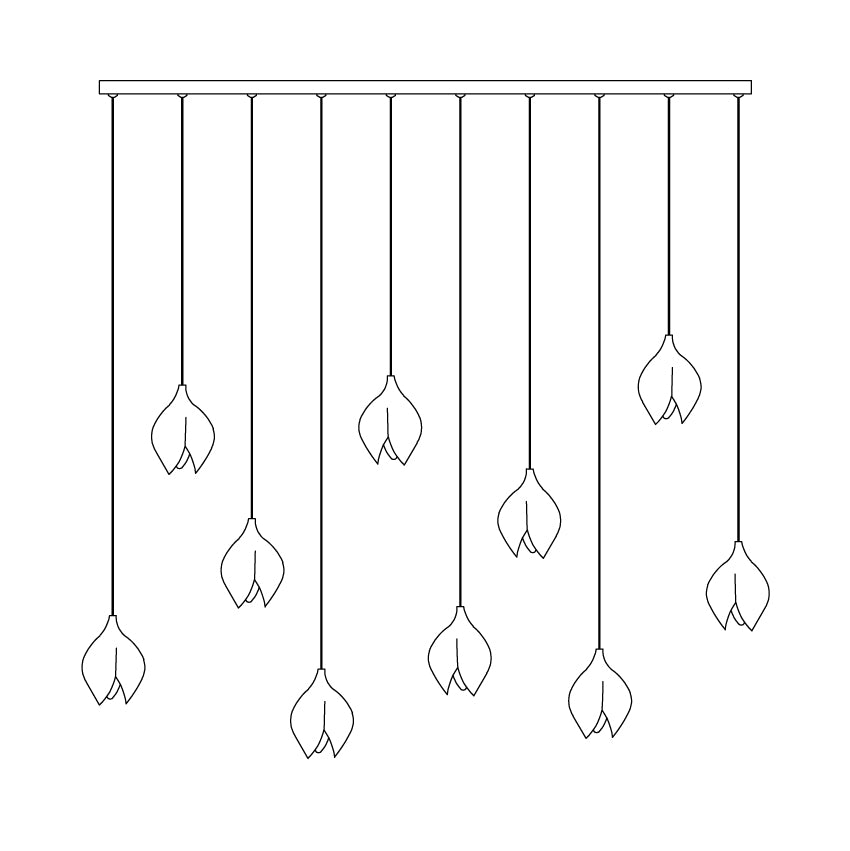 Galiel Suspension Lampe Céramique Florale Blanche