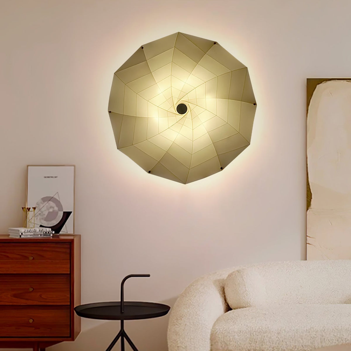 Vadorir Suspension Lumineuse en Tissu Spiralé