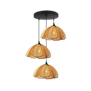 Eurvinel Élégance Floraison Rotin Tissu Suspension