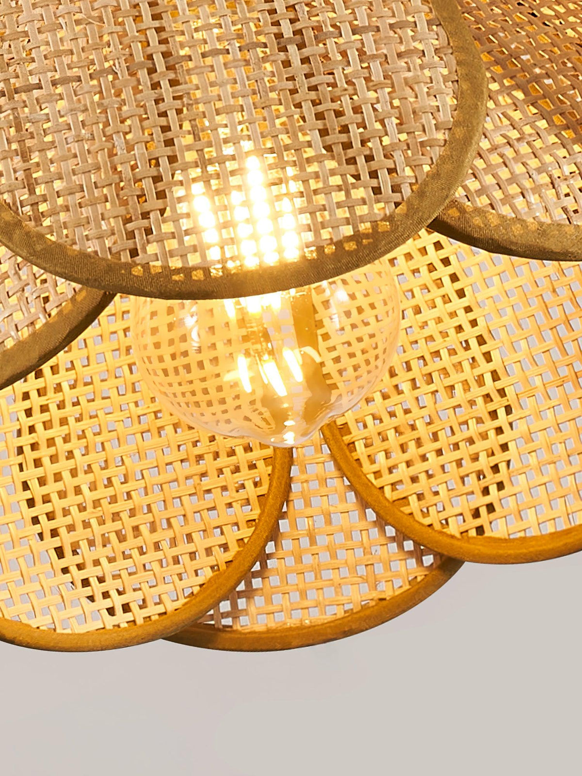 Sorira Élégance Floraison Rotin Tissu Suspension