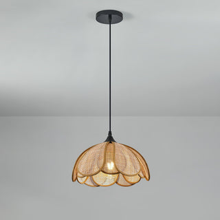 Eurvinel Élégance Floraison Rotin Tissu Suspension