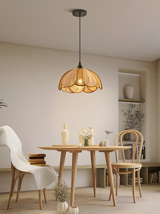 Eurvinel Élégance Floraison Rotin Tissu Suspension
