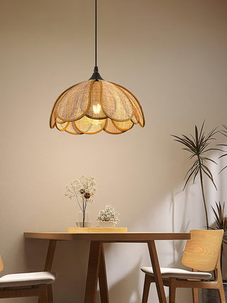 Eurvinel Élégance Floraison Rotin Tissu Suspension