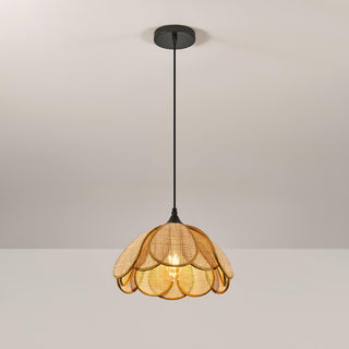 Eurvinel Élégance Floraison Rotin Tissu Suspension