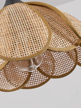 Eurvinel Élégance Floraison Rotin Tissu Suspension