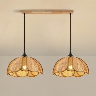 Eurvinel Élégance Floraison Rotin Tissu Suspension