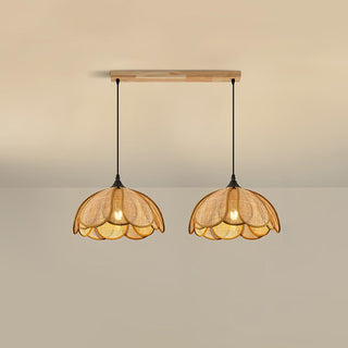 Eurvinel Élégance Floraison Rotin Tissu Suspension