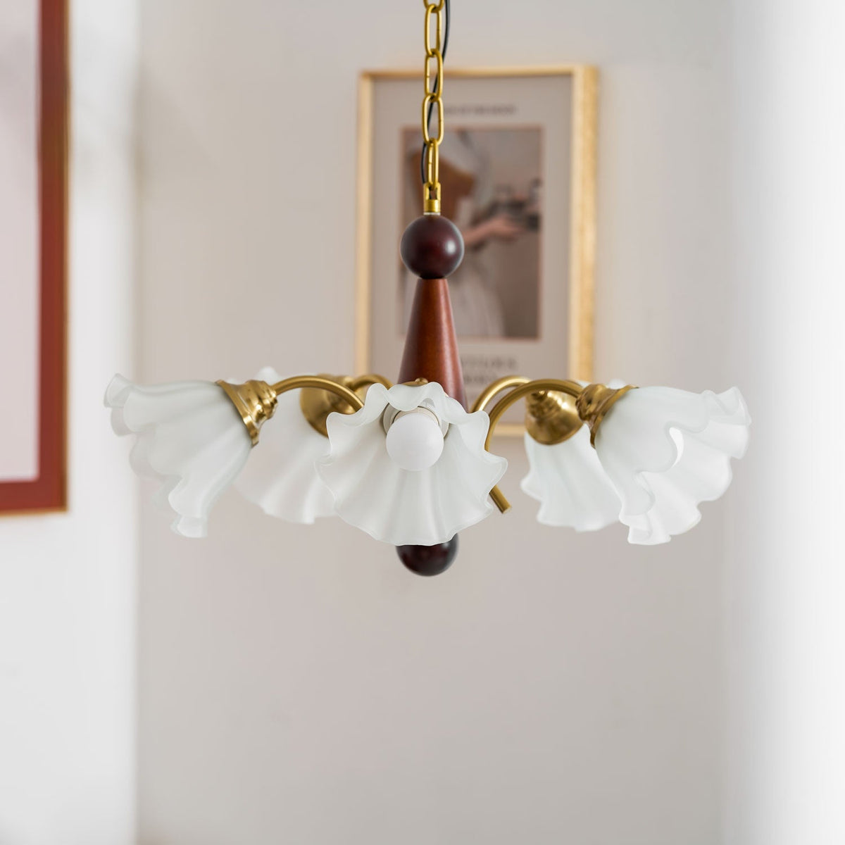 Verora Lustre Bois Verre Élégance Traditionnelle