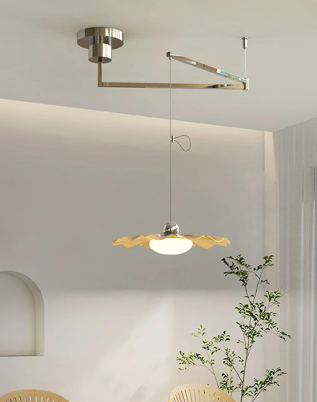 Doriora Suspension Laiton Acrylique Salle à Manger