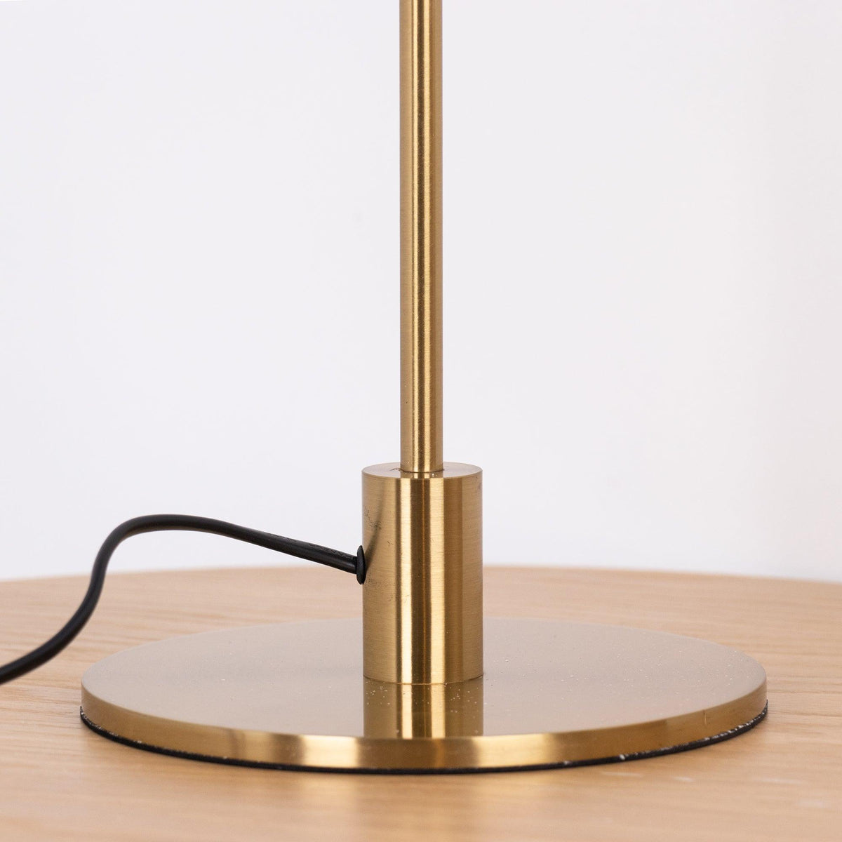 Rinelette Lampe de Table Verre Clair Ombrelle Bois Base