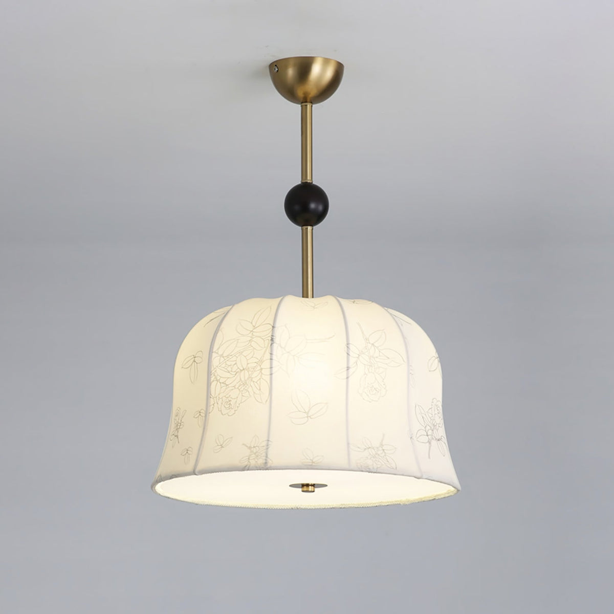 Aldoris Suspension Blossom Curve en Tissu Et Bois