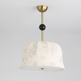 Avnoren Suspension Blossom Curve en Tissu Et Bois