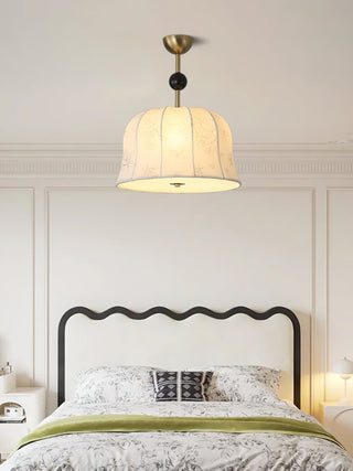 Avnoren Suspension Blossom Curve en Tissu Et Bois
