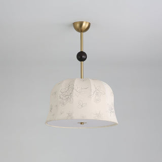 Avnoren Suspension Blossom Curve en Tissu Et Bois