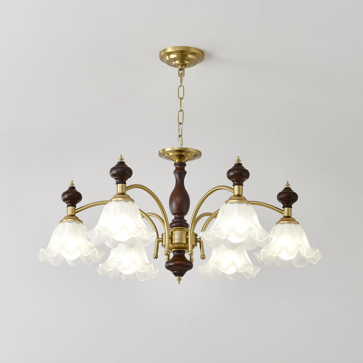 Raviane Lustre Bois Laiton Fleurs en Floraison
