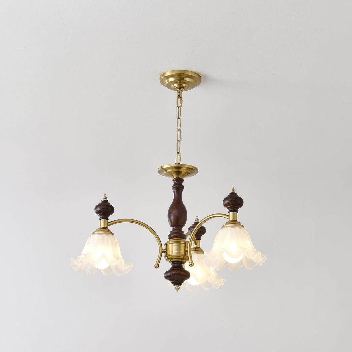 Raviane Lustre Bois Laiton Fleurs en Floraison