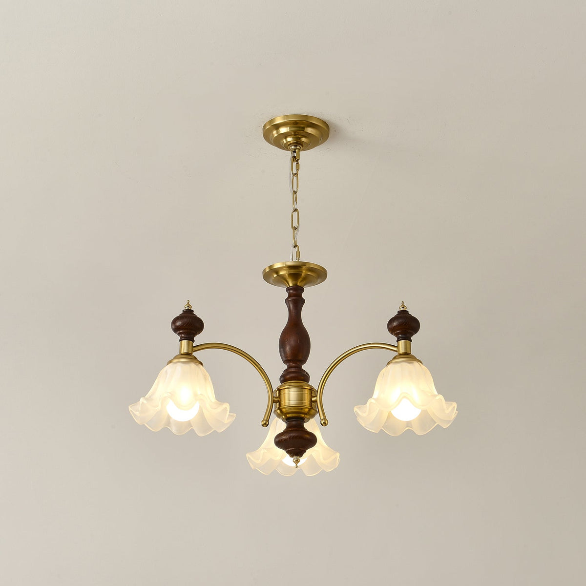 Raviane Lustre Bois Laiton Fleurs en Floraison
