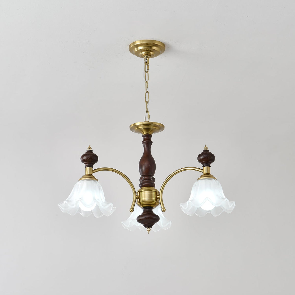 Raviane Lustre Bois Laiton Fleurs en Floraison