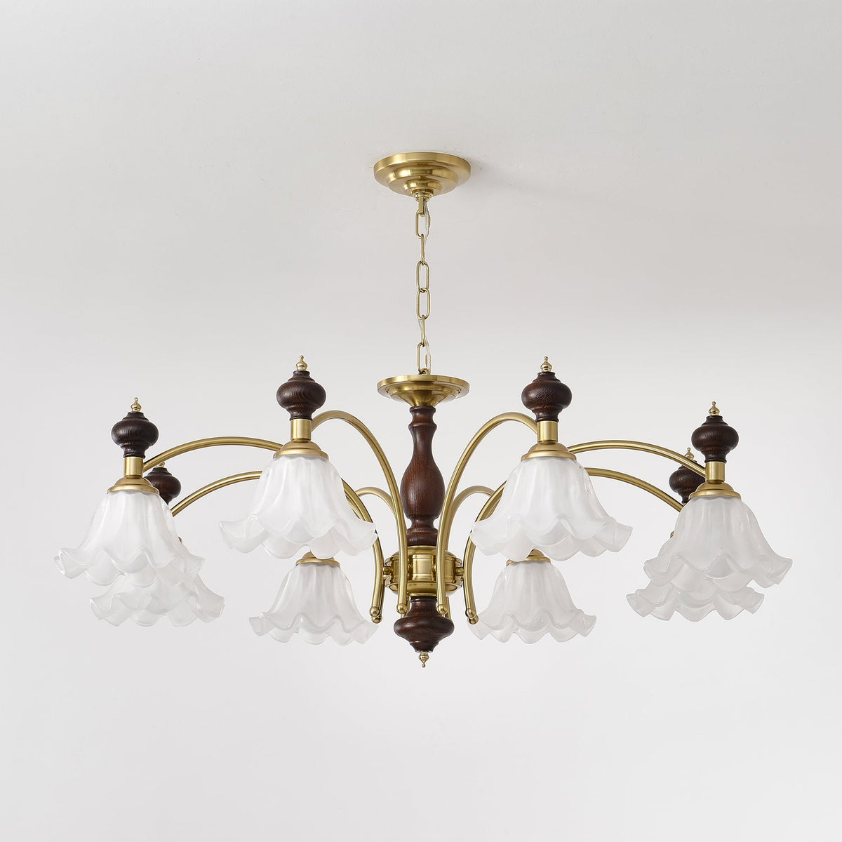 Raviane Lustre Bois Laiton Fleurs en Floraison