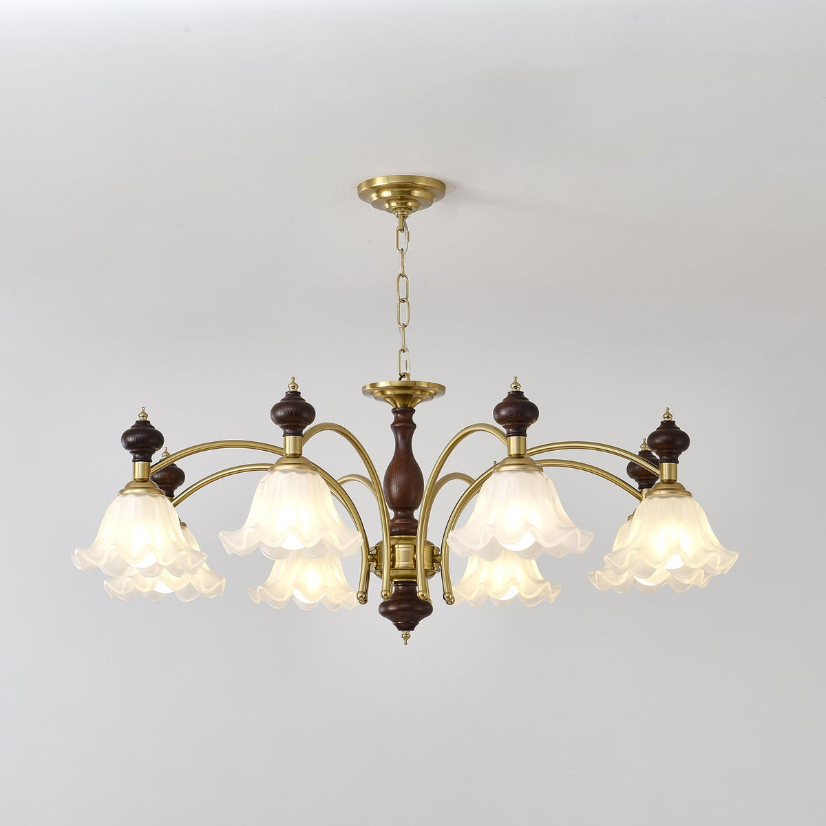 Raviane Lustre Bois Laiton Fleurs en Floraison