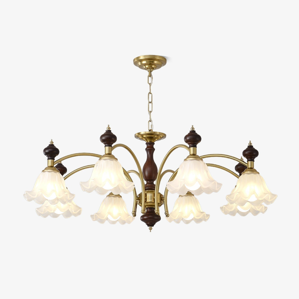 Raviane Lustre Bois Laiton Fleurs en Floraison