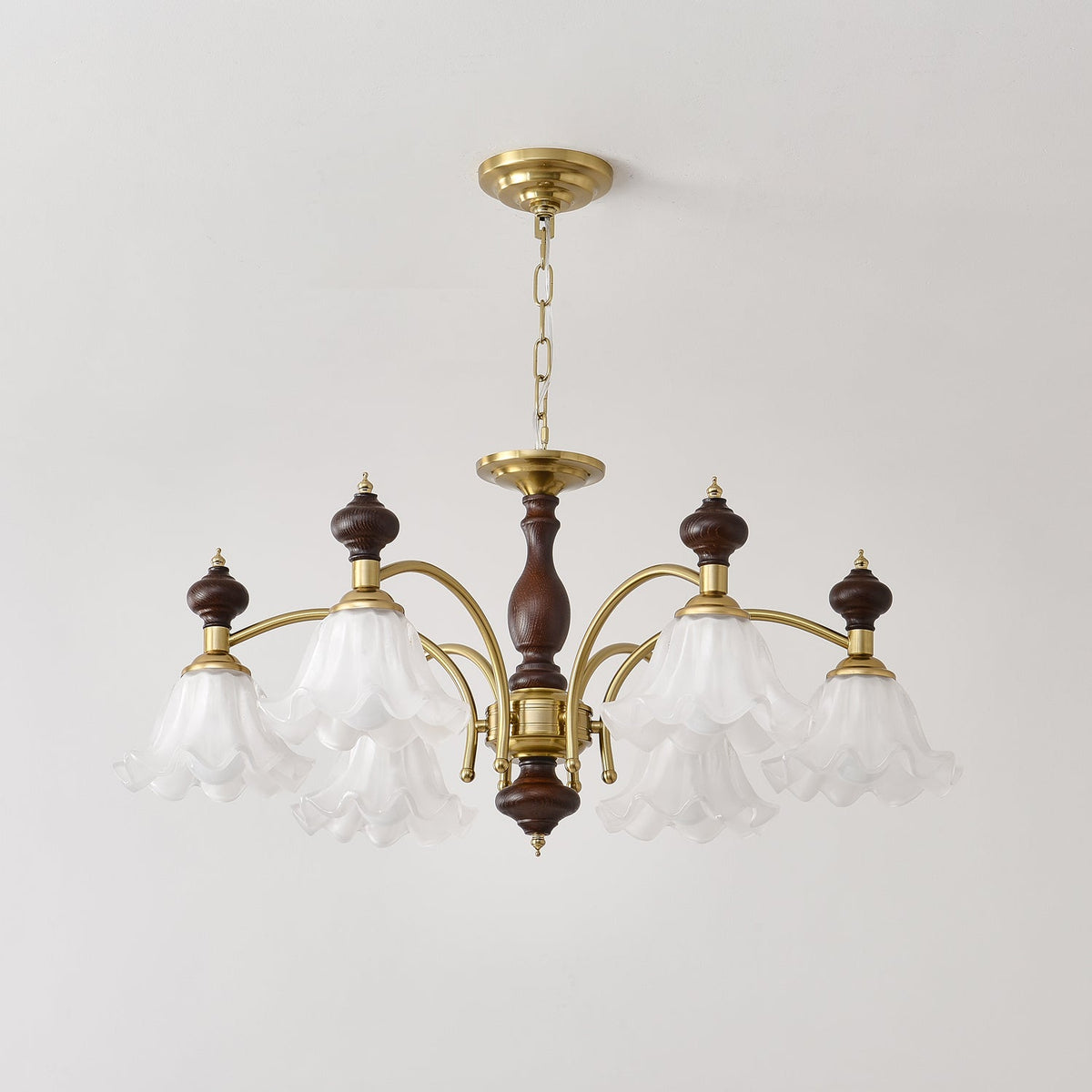 Raviane Lustre Bois Laiton Fleurs en Floraison