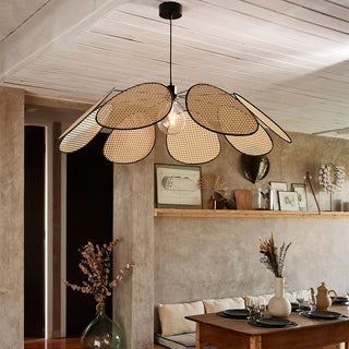 Orvara Suspension Pétale Rattan Fleur