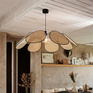 Orvara Suspension Pétale Rattan Fleur
