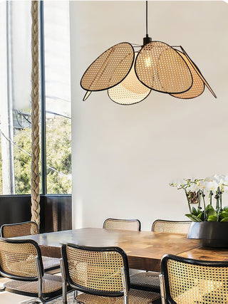 Orvara Suspension Pétale Rattan Fleur