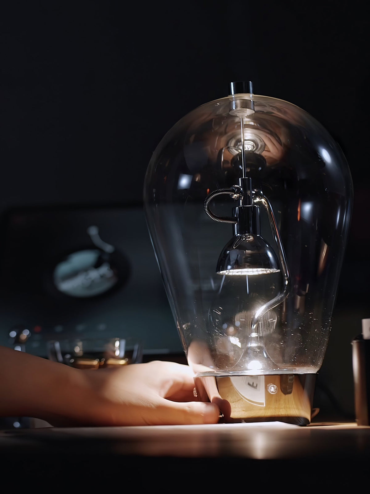 Veroce Lampe de Table en Verre Industriel