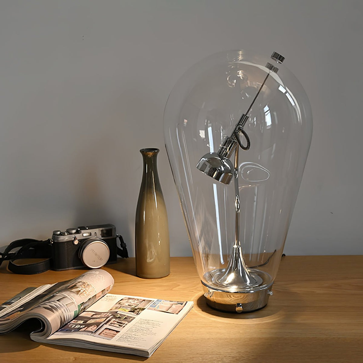 Veroce Lampe de Table en Verre Industriel