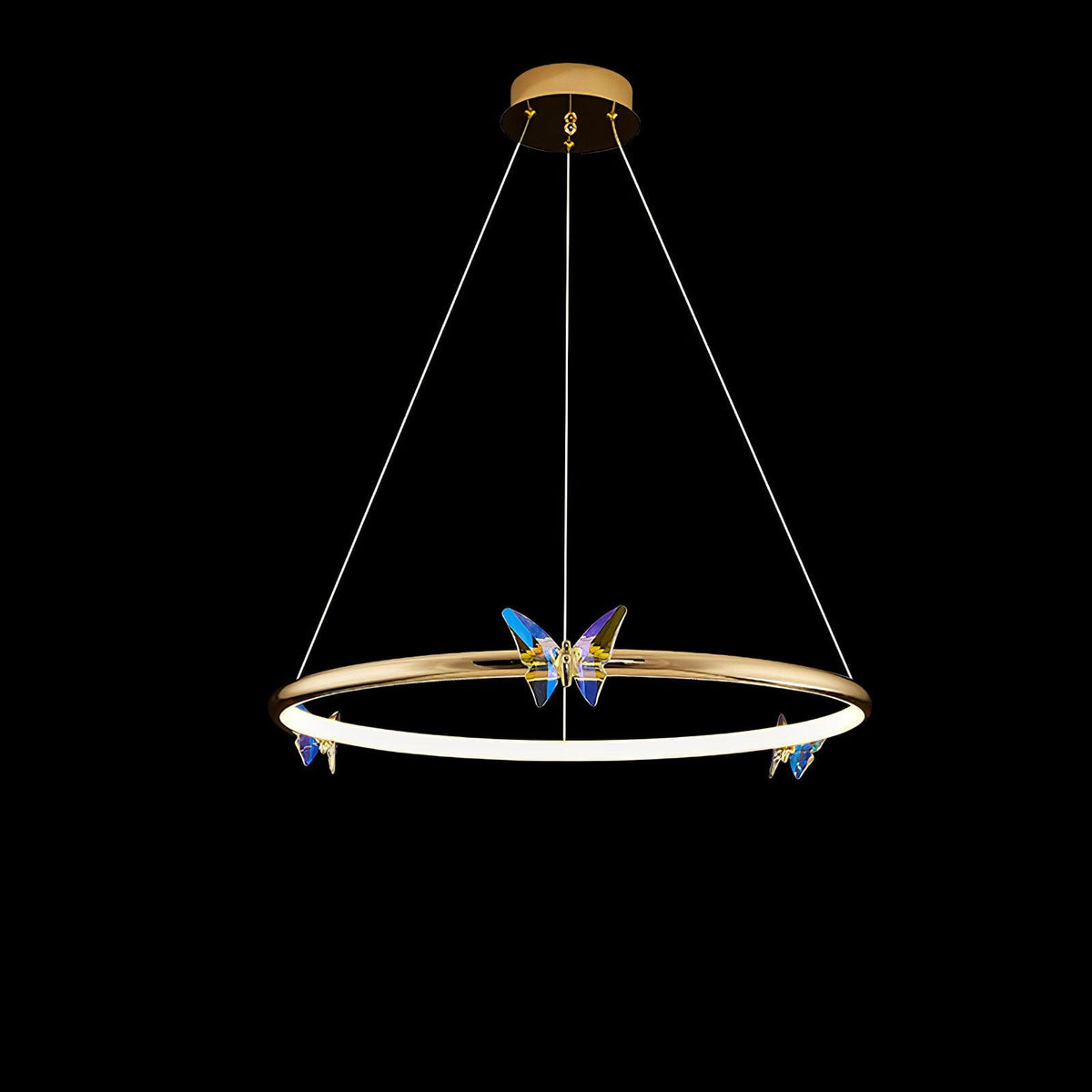 Nivelle Lustre Anneau en Cristal Papillon Élégant