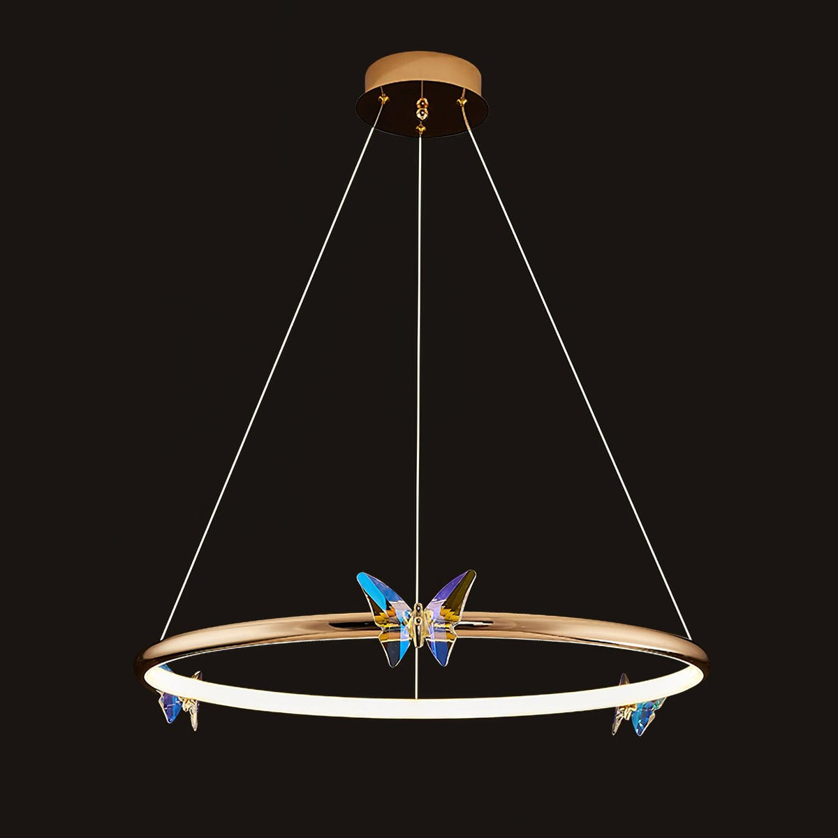 Nivelle Lustre Anneau en Cristal Papillon Élégant