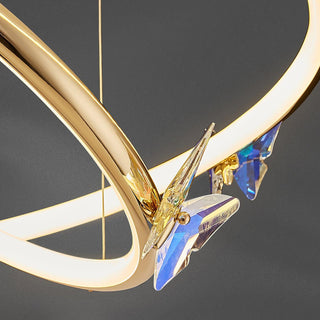 Lustra Lustre Anneau en Cristal Papillon Élégant