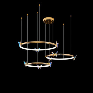 Lustra Lustre Anneau en Cristal Papillon Élégant