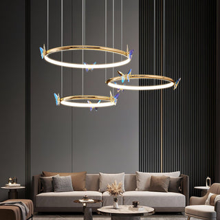 Lustra Lustre Anneau en Cristal Papillon Élégant