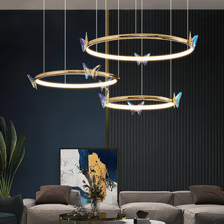 Lustra Lustre Anneau en Cristal Papillon Élégant