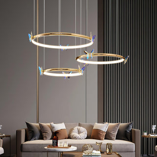 Lustra Lustre Anneau en Cristal Papillon Élégant