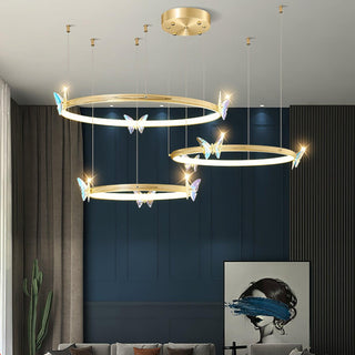 Lustra Lustre Anneau en Cristal Papillon Élégant
