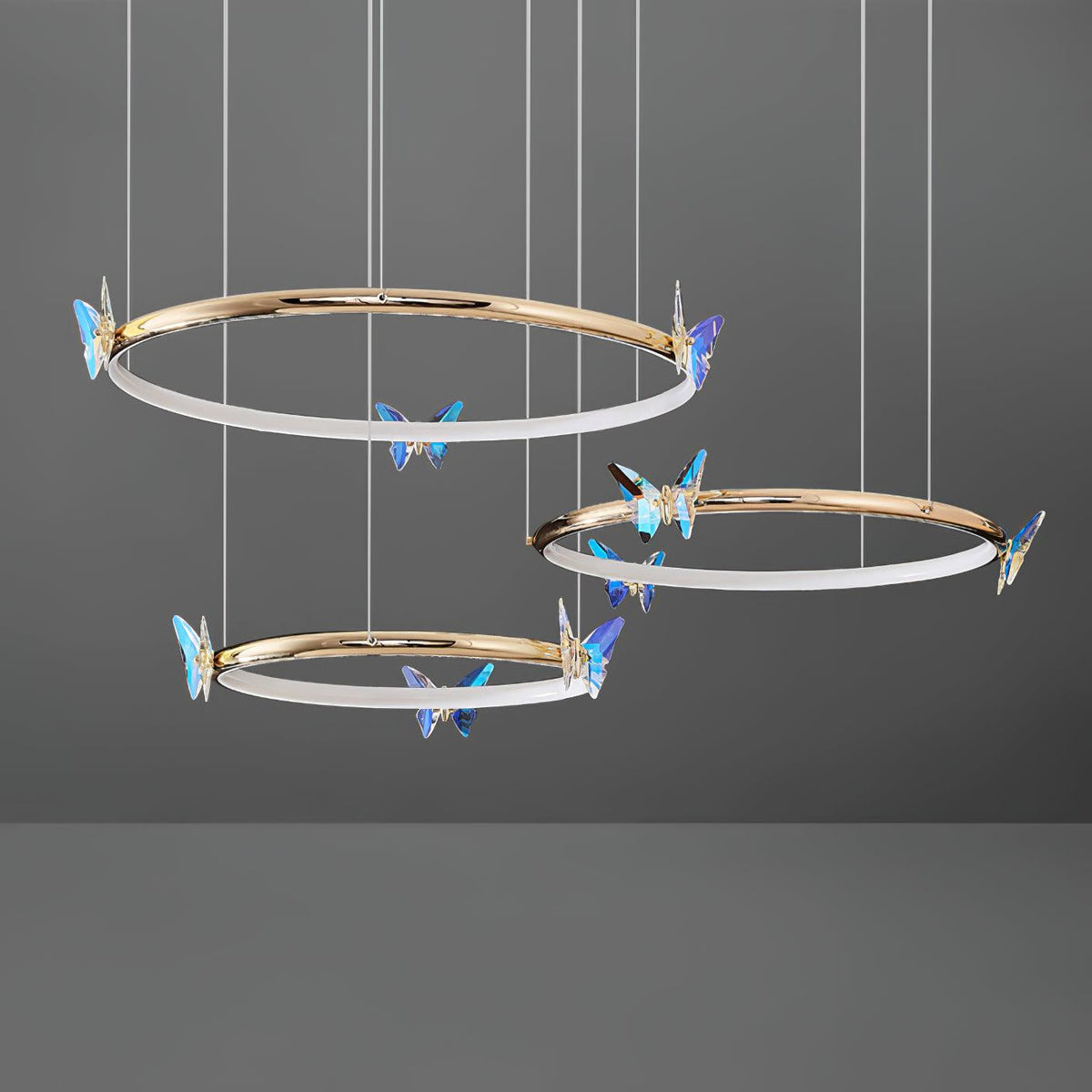 Nivelle Lustre Anneau en Cristal Papillon Élégant