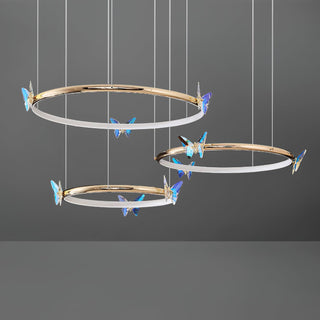Lustra Lustre Anneau en Cristal Papillon Élégant