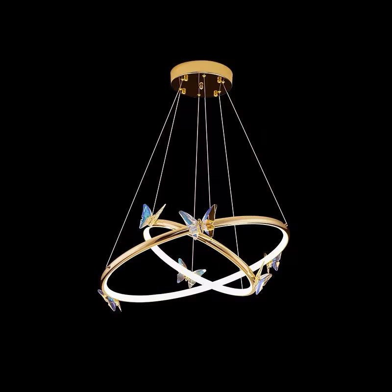 Nivelle Lustre Anneau en Cristal Papillon Élégant