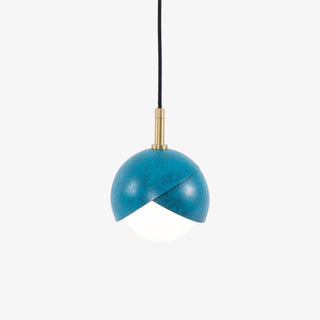 Solara Lampe Suspendue en Laiton Globe Opale Emboîté Moderne