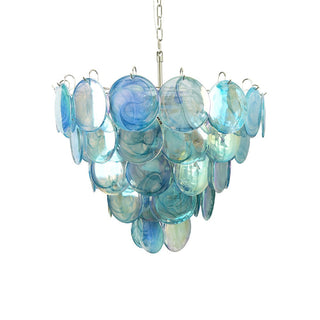 Aurora Lustre Disque en Verre Murano Bleu Élégant