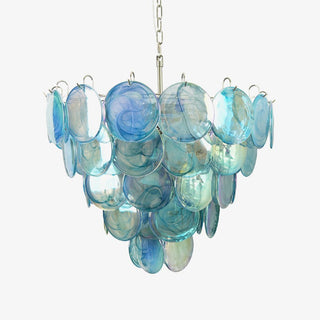 Aurora Lustre Disque en Verre Murano Bleu Élégant