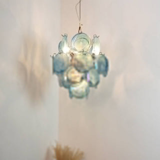 Aurora Lustre en Verre de Murano Bleu Disque Vintage