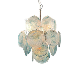 Aurora Lustre en Verre de Murano Bleu Disque Vintage