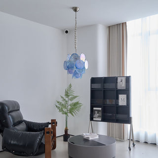 BlWaegnuvyj Individuel Créativité Disque Métal Verre Lustre