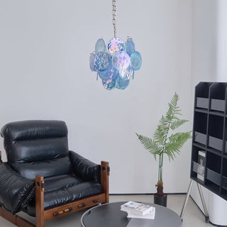 BlWaegnuvyj Individuel Créativité Disque Métal Verre Lustre